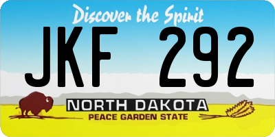 ND license plate JKF292