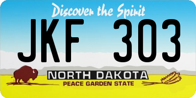 ND license plate JKF303
