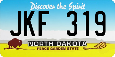 ND license plate JKF319