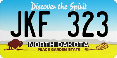 ND license plate JKF323