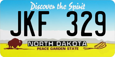 ND license plate JKF329