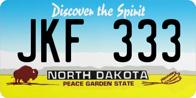 ND license plate JKF333