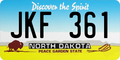 ND license plate JKF361