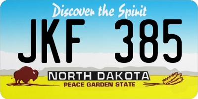 ND license plate JKF385