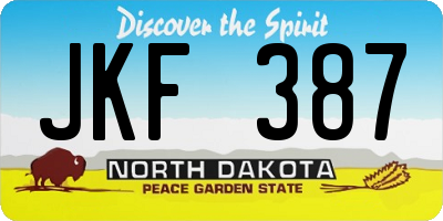 ND license plate JKF387