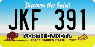 ND license plate JKF391
