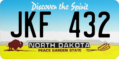 ND license plate JKF432