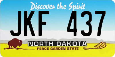 ND license plate JKF437