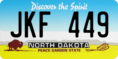 ND license plate JKF449