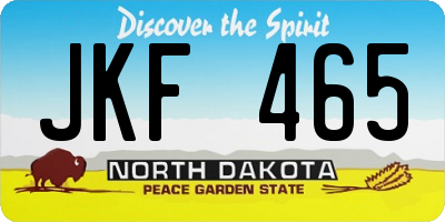 ND license plate JKF465
