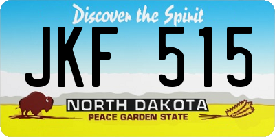 ND license plate JKF515