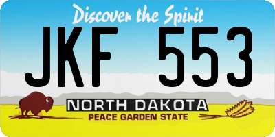 ND license plate JKF553