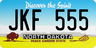 ND license plate JKF555