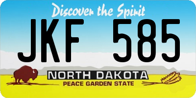 ND license plate JKF585
