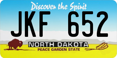 ND license plate JKF652