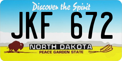ND license plate JKF672