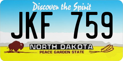 ND license plate JKF759