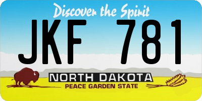 ND license plate JKF781