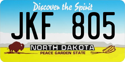 ND license plate JKF805