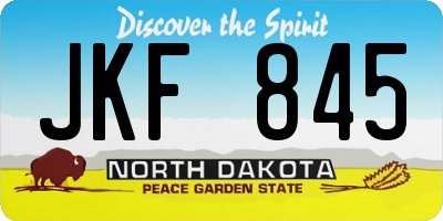 ND license plate JKF845
