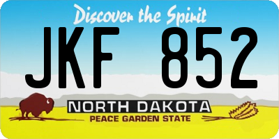 ND license plate JKF852