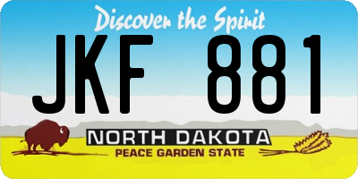 ND license plate JKF881