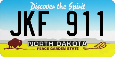 ND license plate JKF911