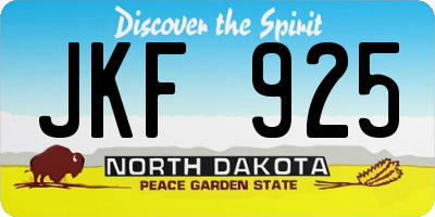ND license plate JKF925
