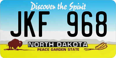 ND license plate JKF968