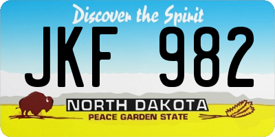 ND license plate JKF982