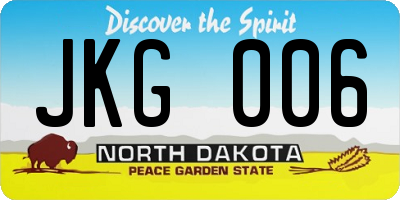 ND license plate JKG006