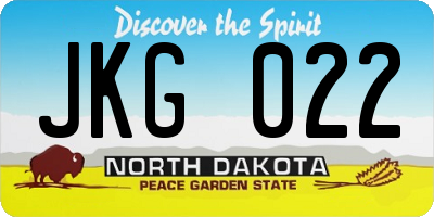 ND license plate JKG022
