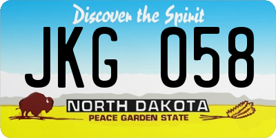 ND license plate JKG058