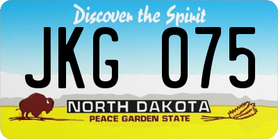 ND license plate JKG075