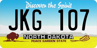 ND license plate JKG107