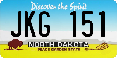 ND license plate JKG151