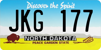 ND license plate JKG177