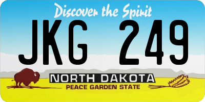 ND license plate JKG249