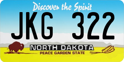 ND license plate JKG322