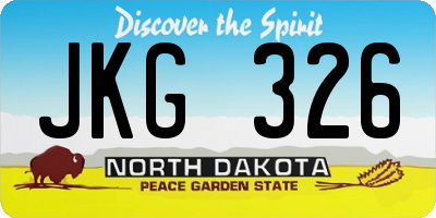 ND license plate JKG326