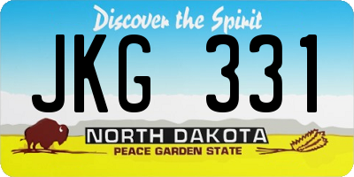 ND license plate JKG331