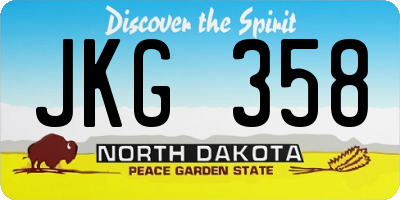 ND license plate JKG358