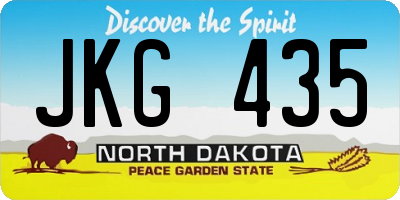 ND license plate JKG435