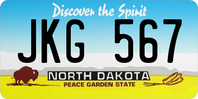ND license plate JKG567