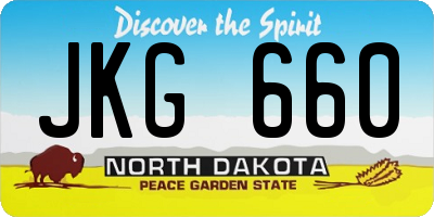 ND license plate JKG660