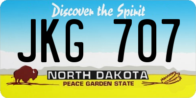 ND license plate JKG707