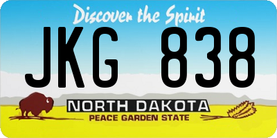 ND license plate JKG838