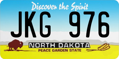 ND license plate JKG976