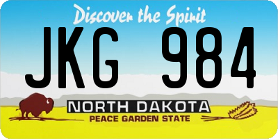 ND license plate JKG984