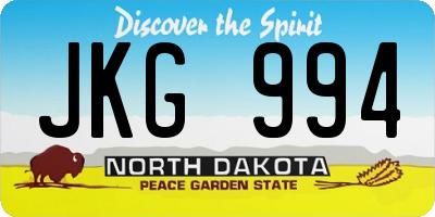 ND license plate JKG994